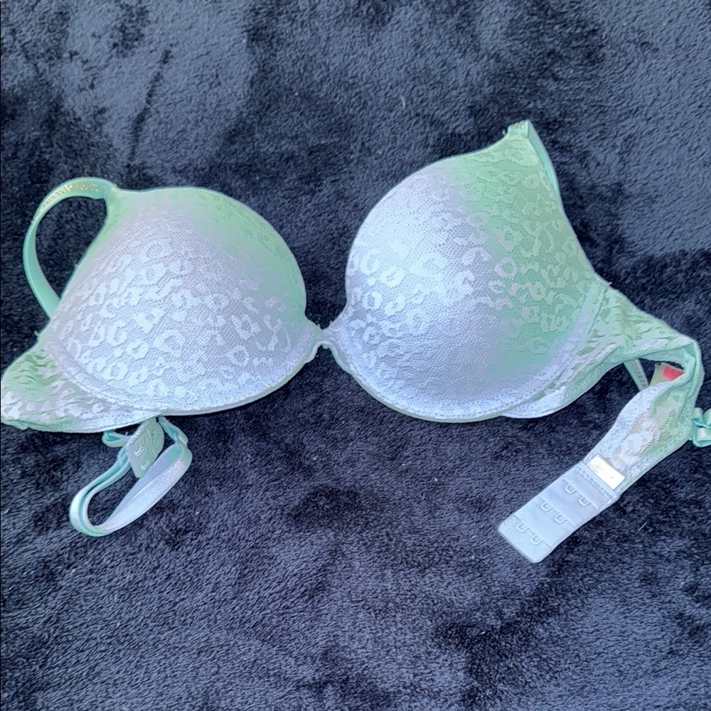 Teal Leopard Print Bra